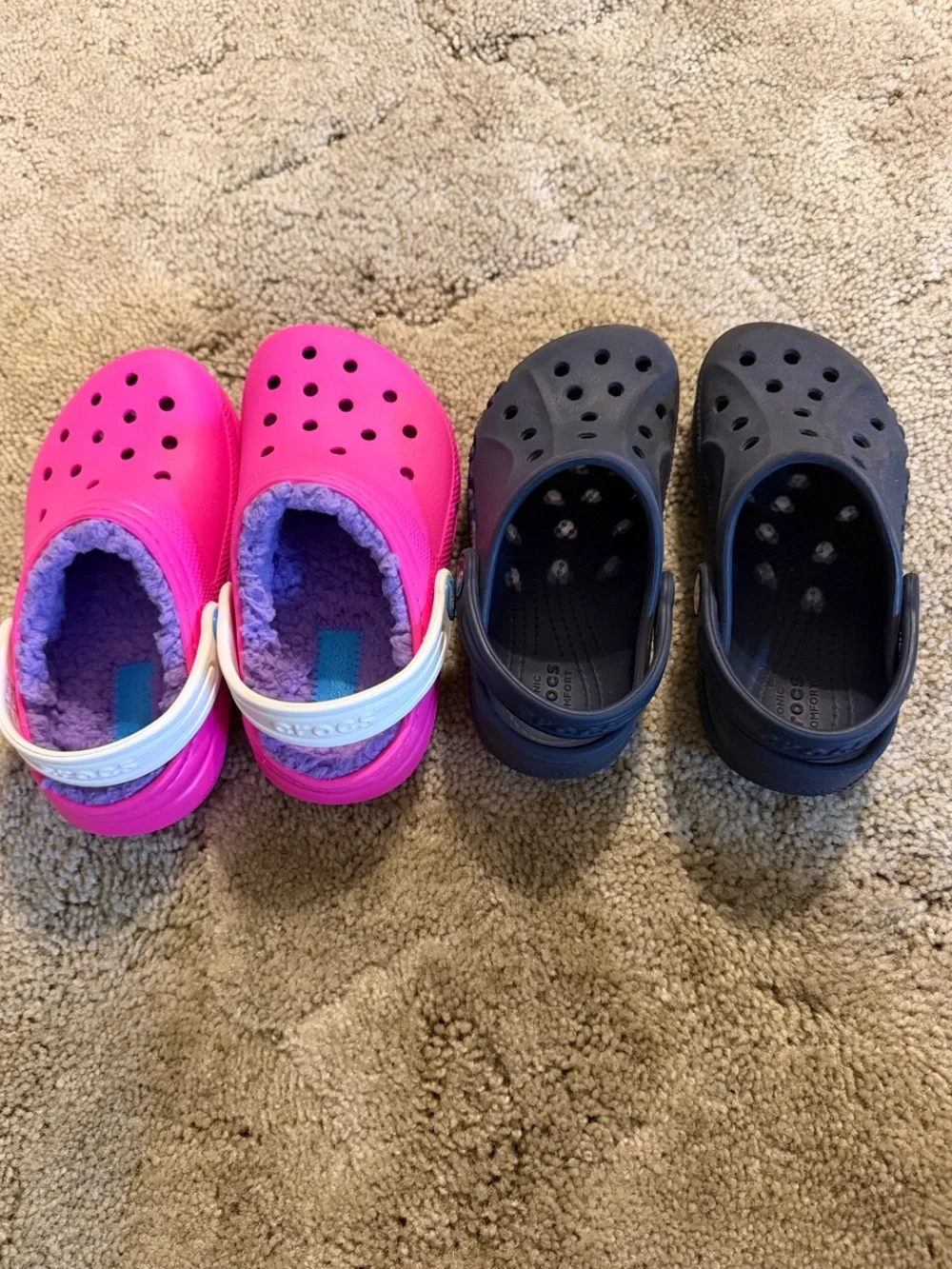 CROCS Kids Clogs in Hot Pink and Navy Size 10 Toddler